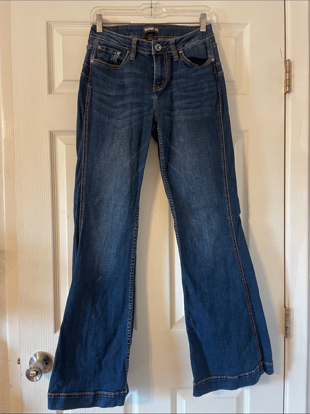Rank 45 Dark Blue Wide-Leg Jeans